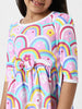 Nautinati Girls’ Cotton Rainbow Print Dress