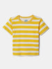 Nautinati Striped Yellow T-shirt and Blue Denim Dungaree Set for Boys