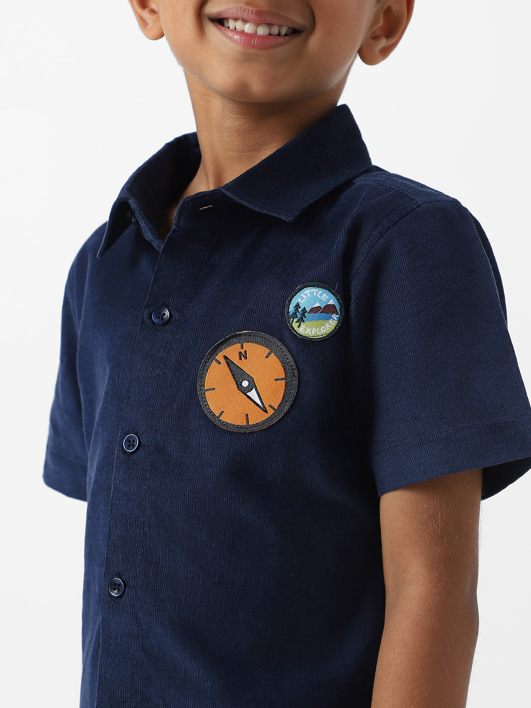 Nautinati Boys' Corduroy Shirt With Badge Detailing