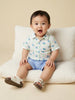 Nautinati Boys' Cotton All-over Sea Animal Printed Shirt and Shorts Co-ord Set