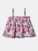 Nautinati Purple Printed Top and Shorts Set for Girls