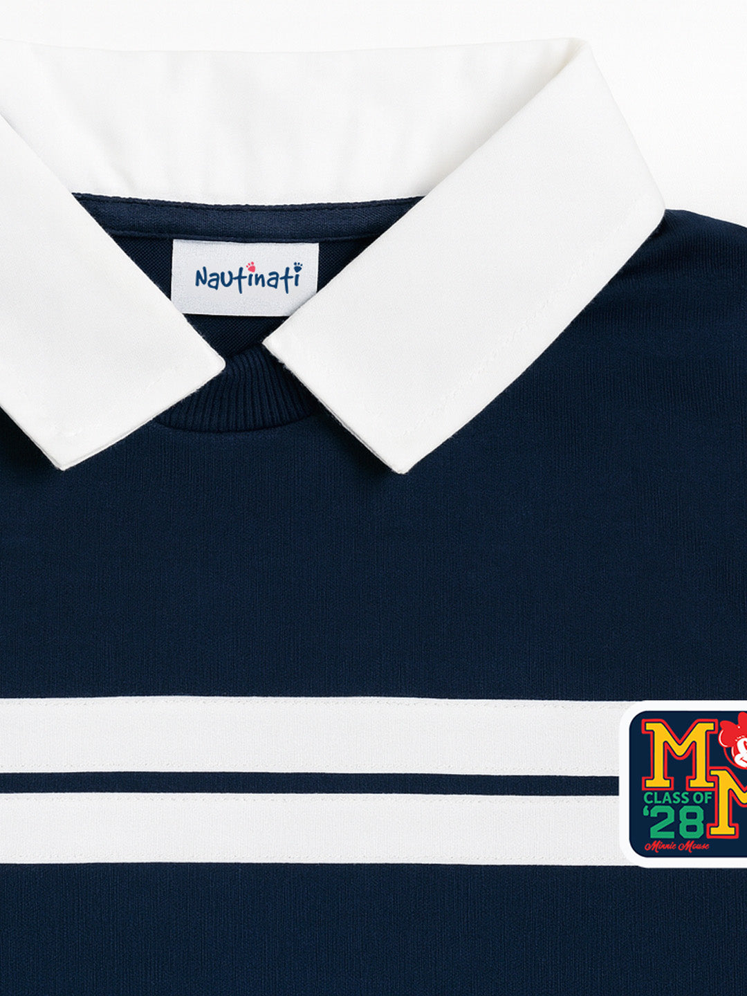 Nautinati Navy Blue Minnie Mouse Sweatshirt Dress for Girls