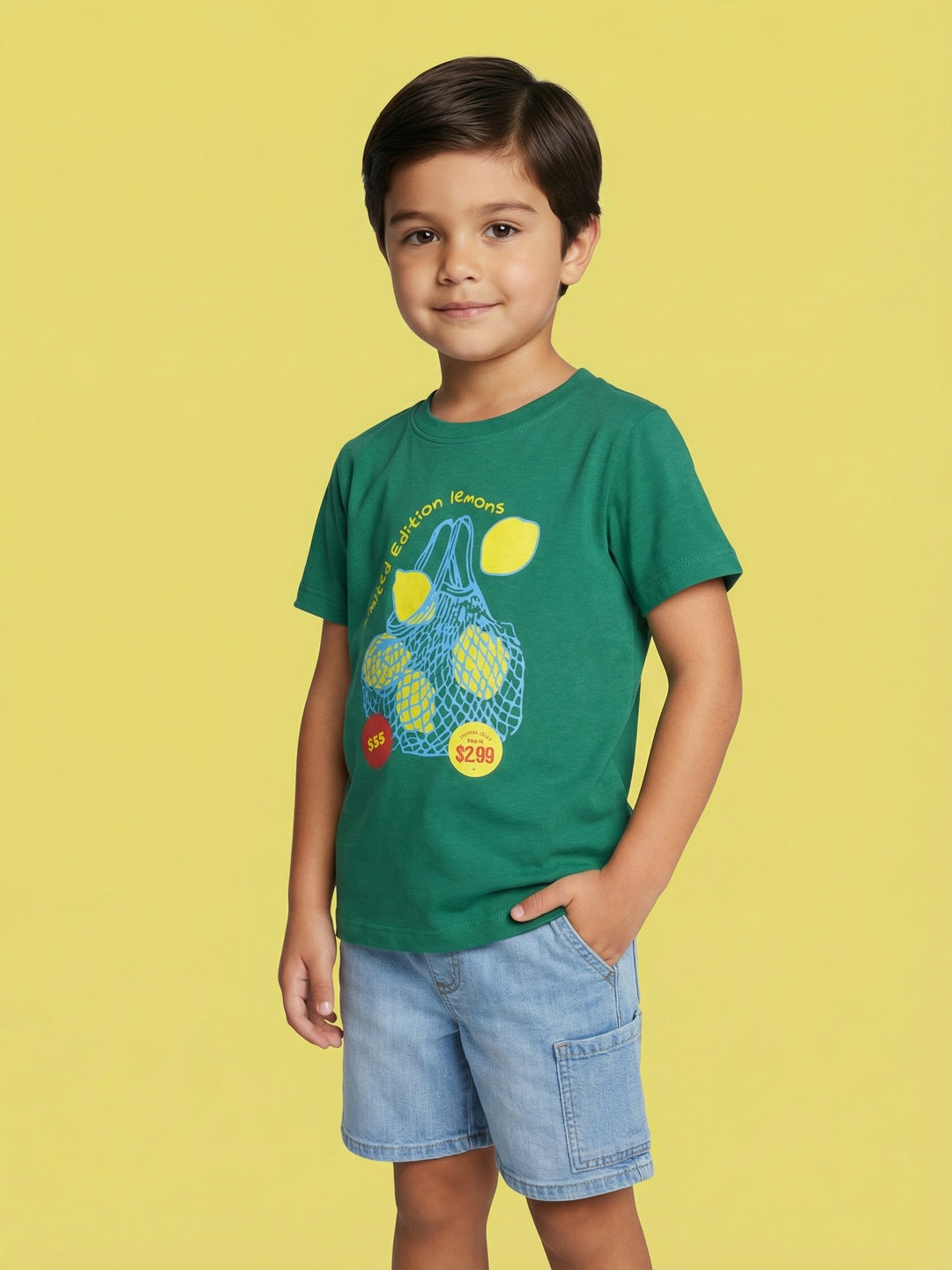 Nautinati Boys' 100% Cotton Pack of 2 Striped &  Graphic Crew Neck T-shirts