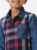 Nautinati Boys' Denim Plaid Shirt With Chest Pocket