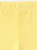 Nautinati Lemon Yellow Cotton Lycra Rib Fitted & Flared Leggings For Girls