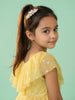 Nautinati Girls' Fit & Flare Holographic Foil Printed Mesh Party Dress