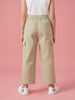 Nautinati Girls Pure Cotton Cherry Placement Print Baggy Fit Wide-leg Pants