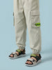 Nautinati Boys' 100% Cotton Woven Graphic Cargo Joggers
