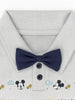 Nautinati Grey Mickey Mouse Graphic Bodysuit With A Blue Bow For Infant Boys