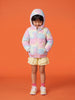 Nautinati Girls Regular Fit Ombre Heart Quilted Hooded Puffer Jacket Front Zip
