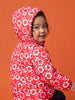 Nautinati Baby Girls Regular Fit Hooded Floral Printed Puffer Jacket with Front Zip