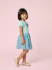 Nautinati Girls Blue Sequined T-Shirt And Skirt With Satin Bow Clothing Set