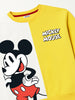 Nautinati Yellow and White Mickey Mouse Print Sweatshirt for Boys