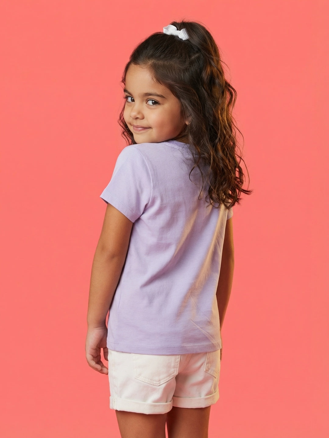 Nautinati Girls' 100% Cotton Crew Neck Disney Minnie Mouse & Daisy Placement Print T-shirt