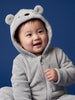 Nautinati Baby Boys Regular Fit Hooded Koala Fur Sleepsuit with Front Zip