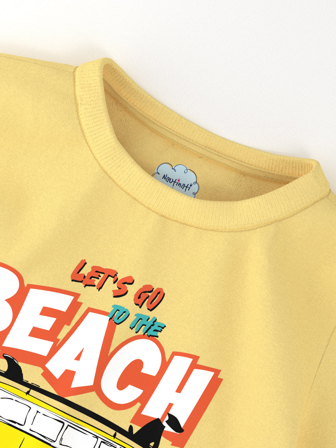 Nautinati Boys' Cotton Beach Graphic Printed Half Sleeve T-shirt