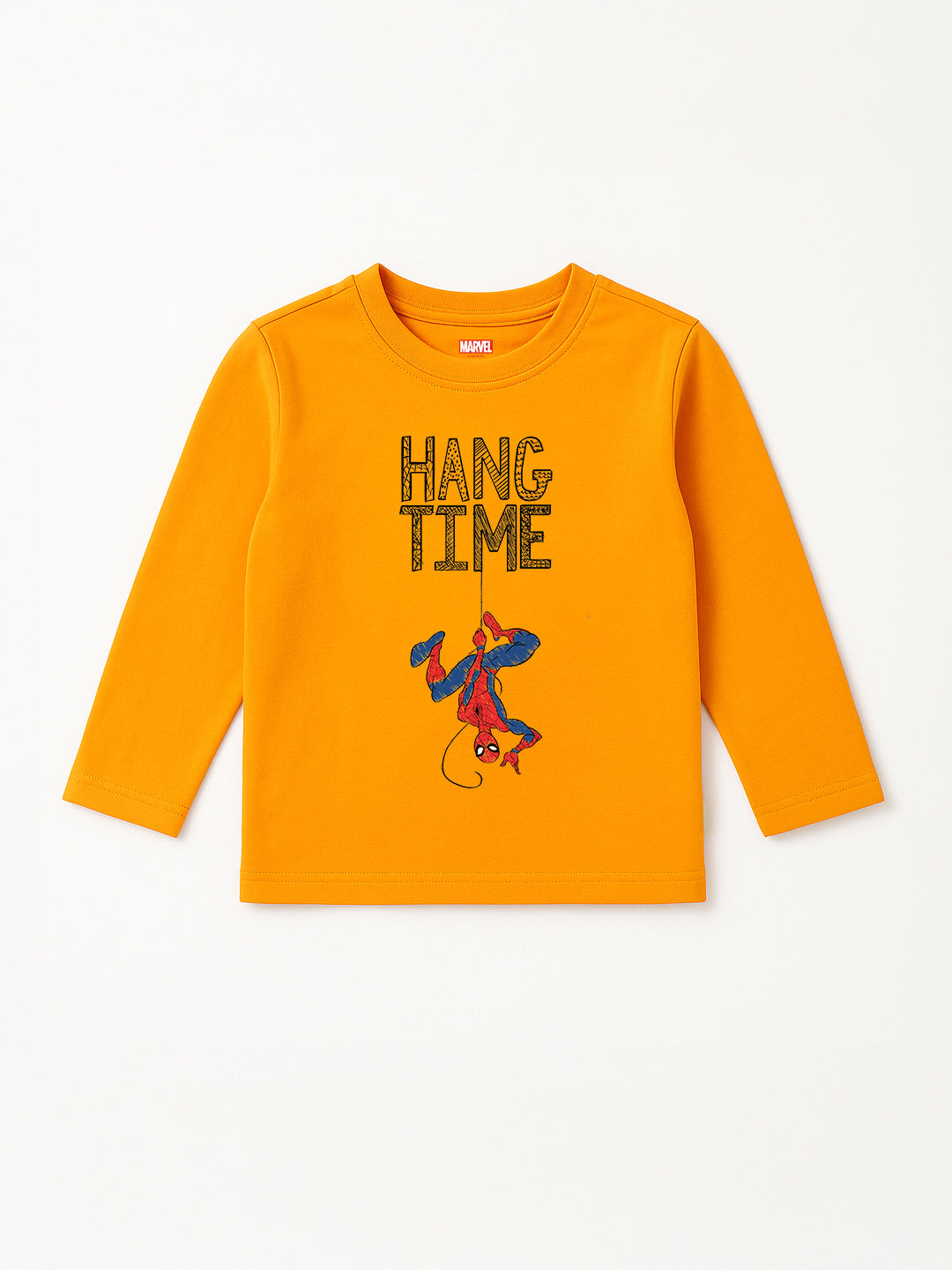 Nautinati Pack Of 3 Orange, Yellow & Blue Cotton Spiderman T-Shirts For Boys