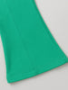 Nautinati Green Cotton Lycra Rib Fitted & Flared Leggings For Girls