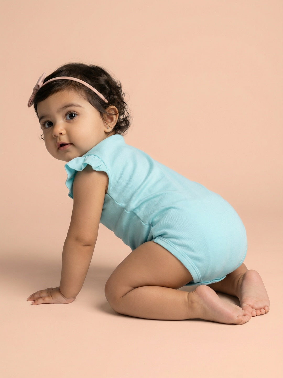 Nautinati Baby Girls' 100% Interlock Cotton Pack of 2 Tropical Print Bodysuits with Cute Frill Details