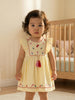 Nautinati Girls' 100% Cotton Ice-cream, Cherry, Cupcake Embroidered Striped Fit & Flare Frock