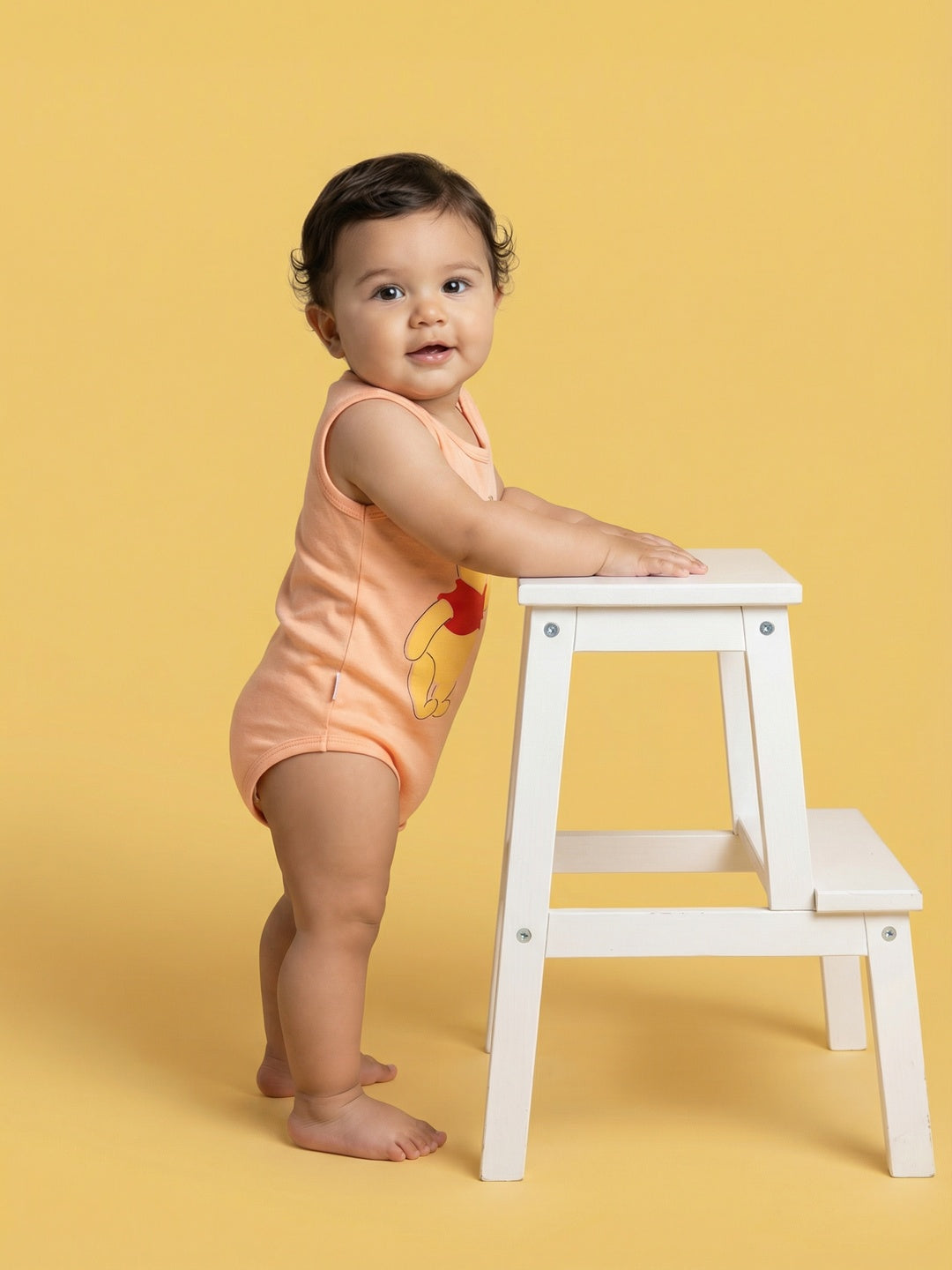 Nautinati Baby Boys' 100% Interlock Cotton Pack of 2 Disney Winnie the Pooh All-over & Placement Print Bodysuits