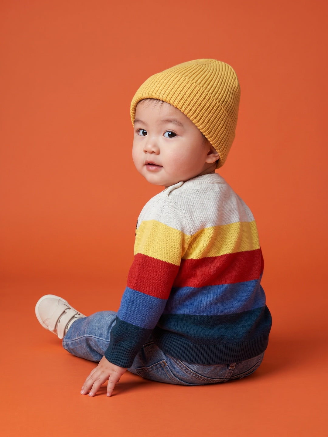 Nautinati Baby Boys Car Knit Sweater with Appliques and Button Closure