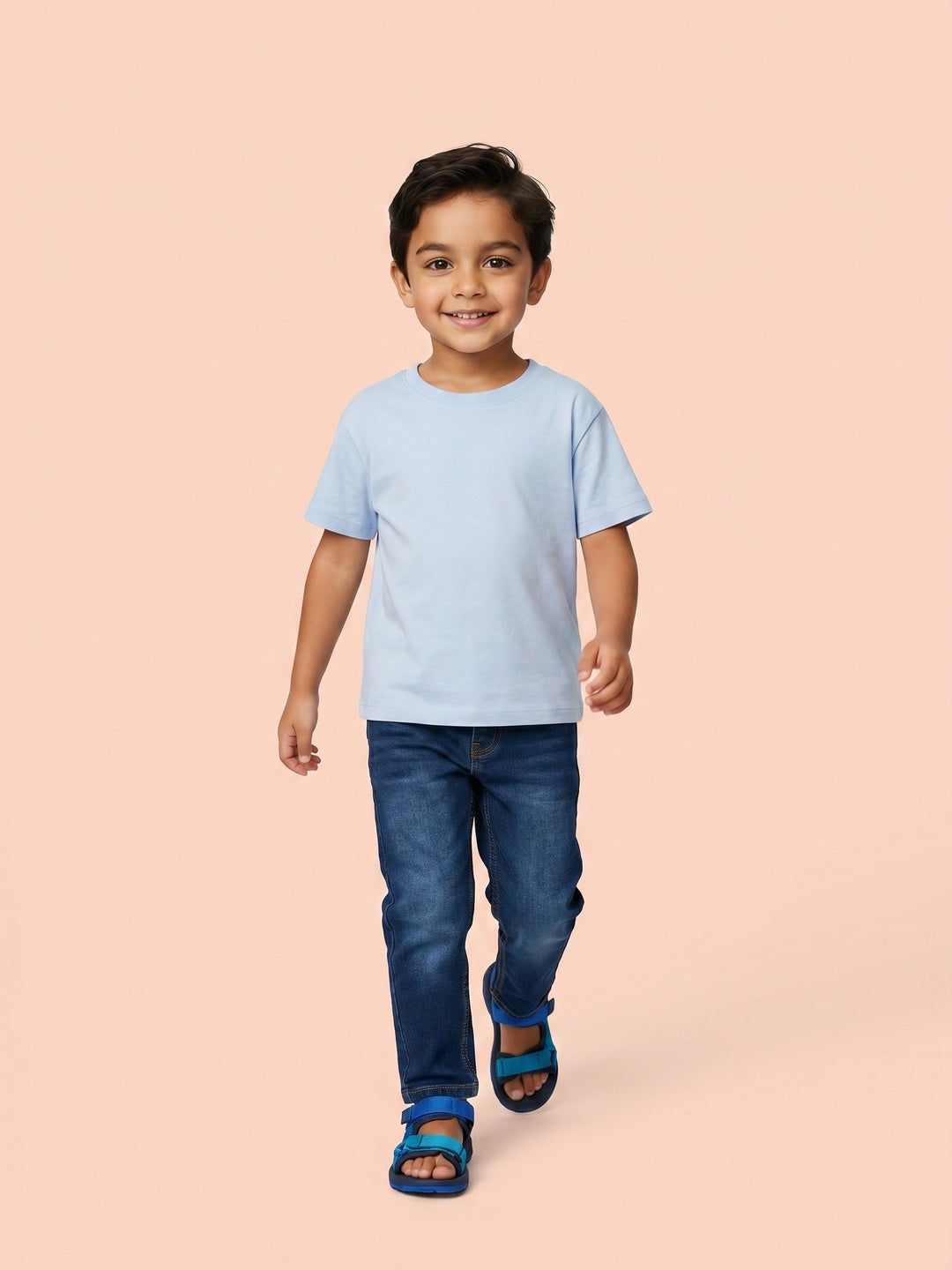 Nautinati Boys Pure Cotton Dark Wash Straight Fit Jeans