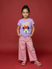 Nautinati  Girls' 100% Cotton Pink Overdyed Wide-leg Essentials Jeans
