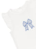 Nautinati White Printed Top And Blue Balloon Skirt For Girls
