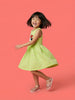 Nautinati Girls' 100% Cotton Disney Minnie Mouse Placement Print & Polka Dot Print Dress