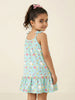 Nautinati  Girls Graphic Printed Relaxed Fit Tie-up Style Sleeveless Dress