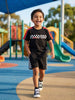 Nautinati Boys' Race Car Printed Regular Fit Round Neck T-shirt and Shorts Co-ord Set