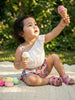 Nautinati Girls' Single-shouldered Top & All-over Floral Shorts Co-ord Set