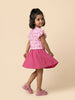 Nautinati Girls Minnie Mouse Printed Regular Fit Round Neck T-shirt and Skirt Clothing Set