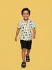 Nautinati Boys' 100% Cotton Tropical All-over Print  Oversized Resort Shirt