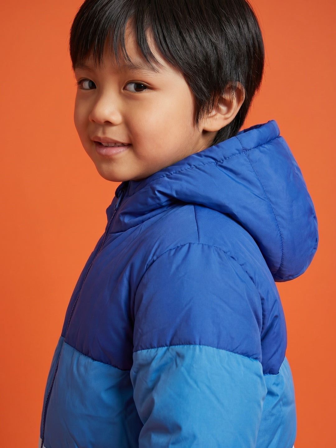 Nautinati Boys Hooded Ombre Colourblock Puffer Jacket with Front Zip, Regular Fit