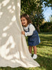 Nautinati Girls' 100% Cotton A-line Solid Heart-shaped Pocket Pinafore Dress with Ruffled All-over Polka Dot Print Top