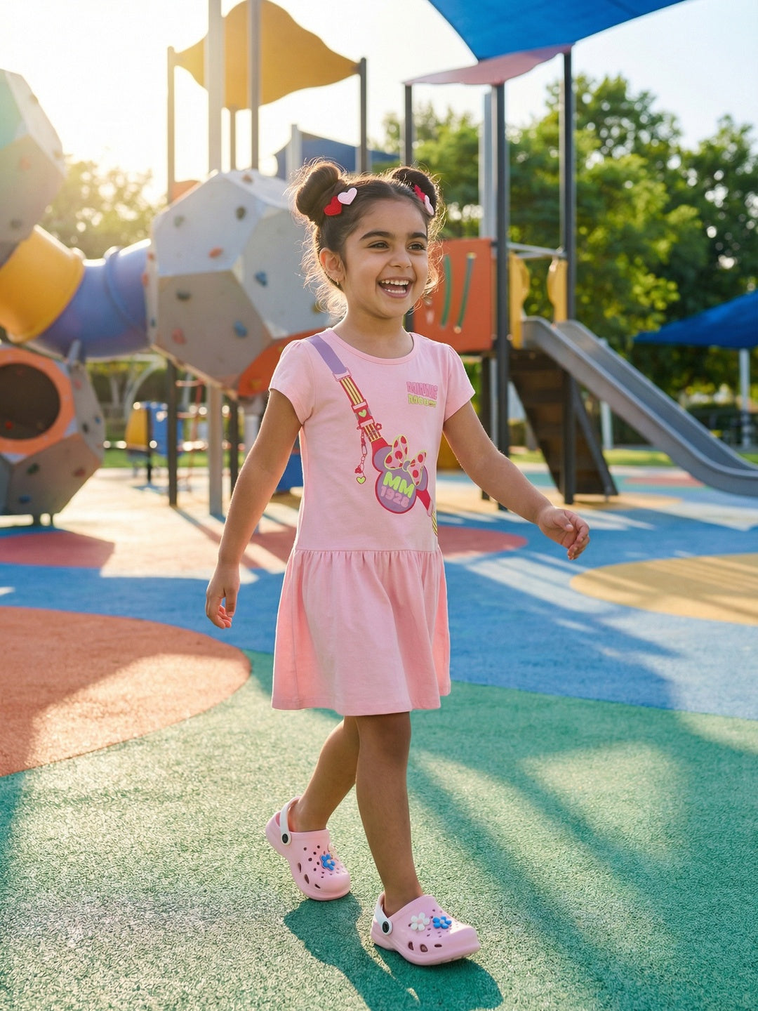 Nautinati Boys Mickey Mouse Printed Regular Fit Round Neck T-shirt and Shorts Co-ord Set