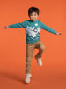 Nautinati Boys Polar Bear Blue Relaxed Fit Round Neck Sweater