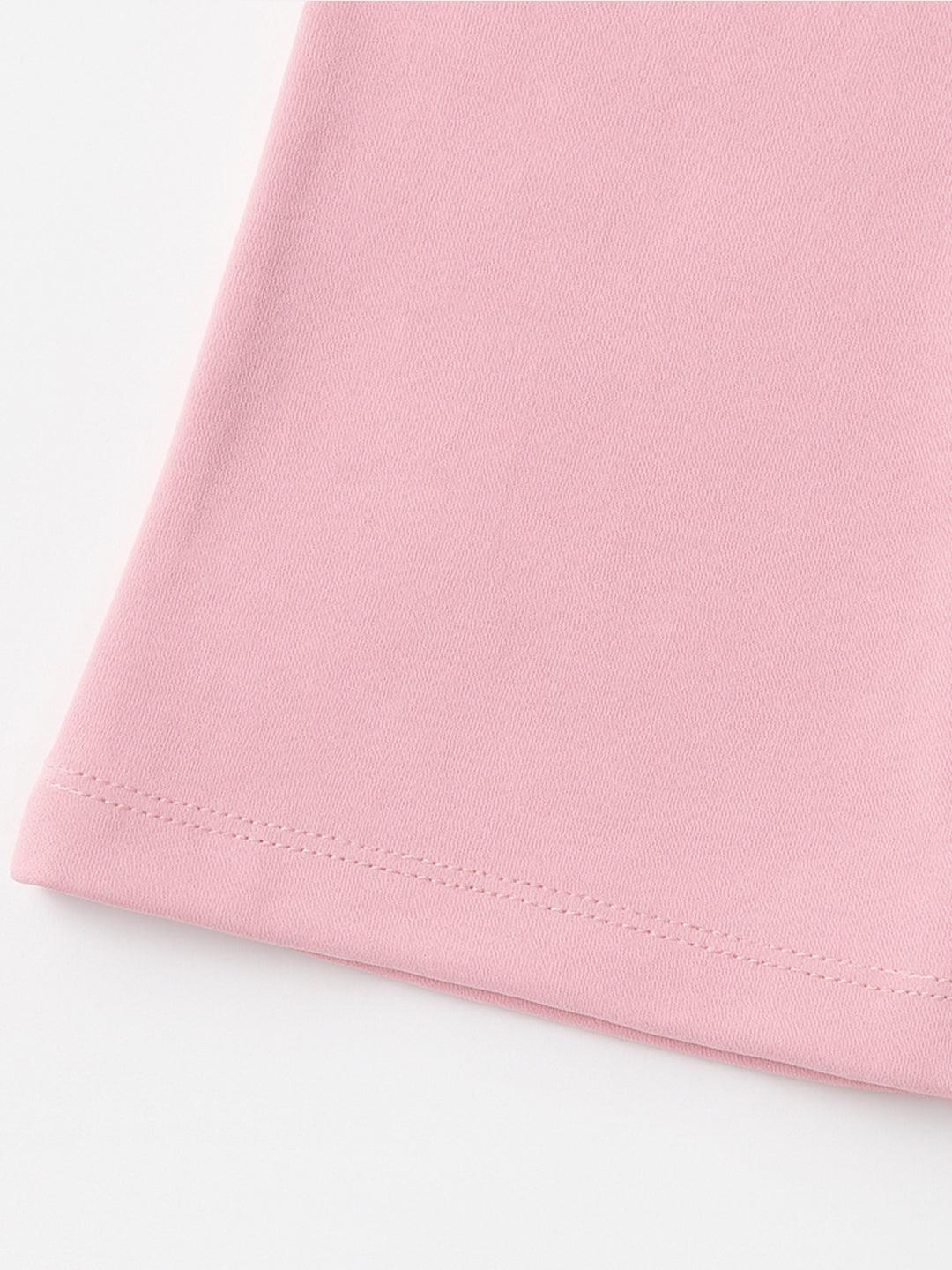 Nautinati Baby Pink Cotton Lycra Rib Fitted & Flared Leggings For Girls