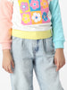 Girls Floral Printed Colourblock Sweatshirt