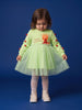 Nautinati Baby Girls Christmas Reindeer Sweatshirt Frock with Pom Pom Applique Sleeves