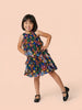 Nautinati Girls' Georgette All-over Floral Print A-line Ruffle Dress