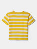 Nautinati Striped Yellow T-shirt and Blue Denim Dungaree Set for Boys