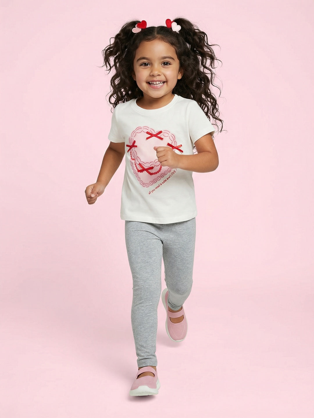 Nautinati Girls' 100% Cotton Pack of 2 Regular Fit Solid Essentials Leggings