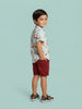 Nautinati Boys' Cotton Blend All-over Palm Tree and Surfer Shirt & Shorts Co-ord Set