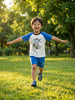 Nautinati Boys Oversized Cotton Gamer Print Raglan Sleeve T-shirt and Shorts Set