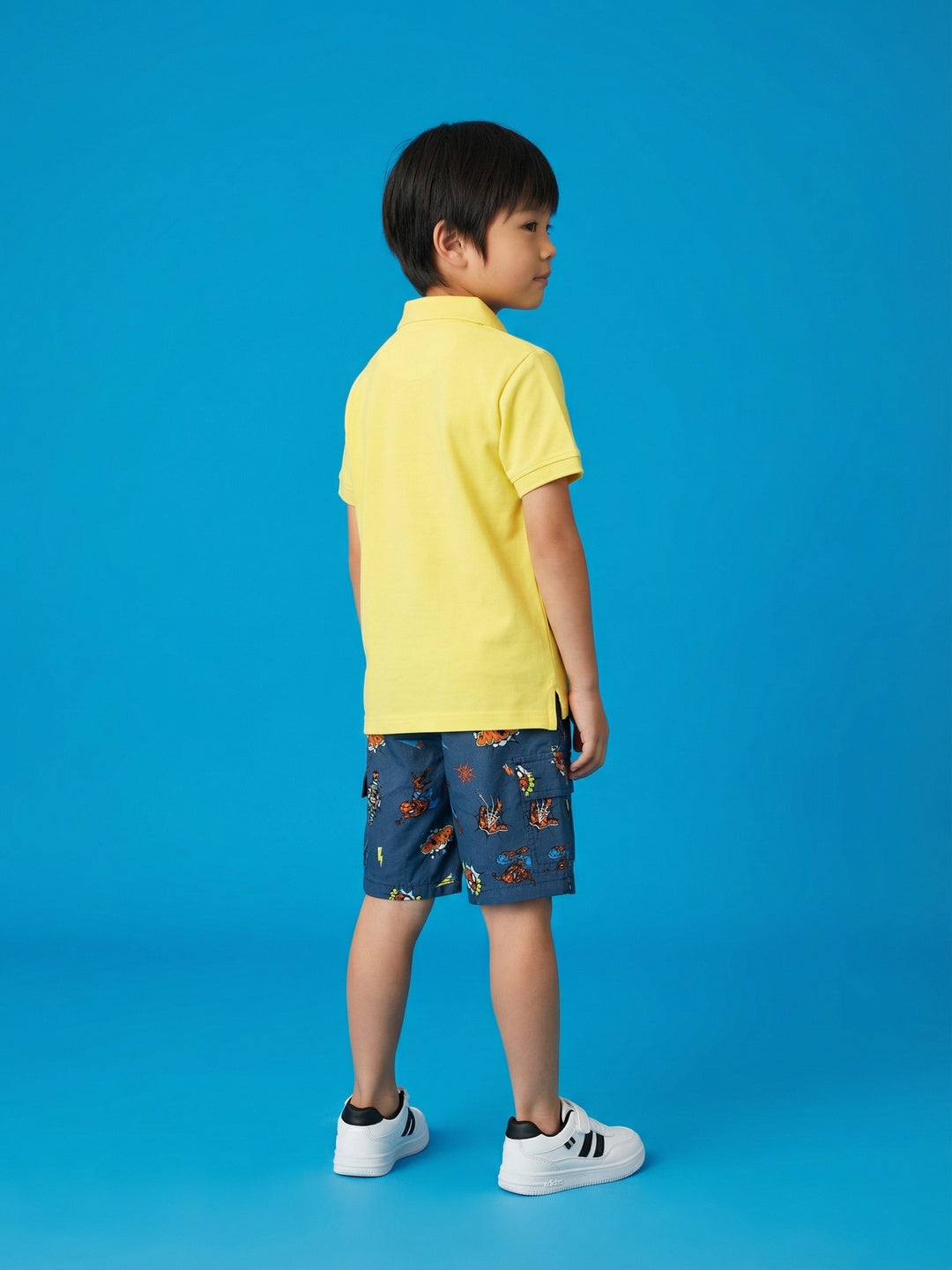 Nautinati Boys’ 100% Cotton Woven Marvel Spiderman All-over Print Cargo Shorts