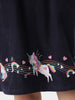 UNICORN EMBROIDERD FIT & FLARED CORDUROY DRESS