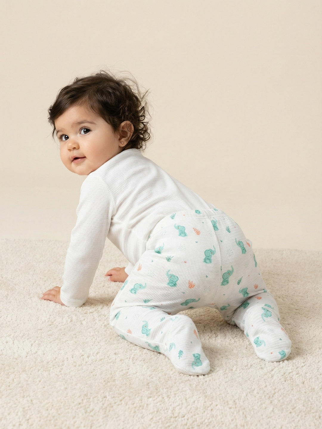 Nautinati Baby Boys' 100% Cotton White Graphic Printed 5-pieces Gift Set